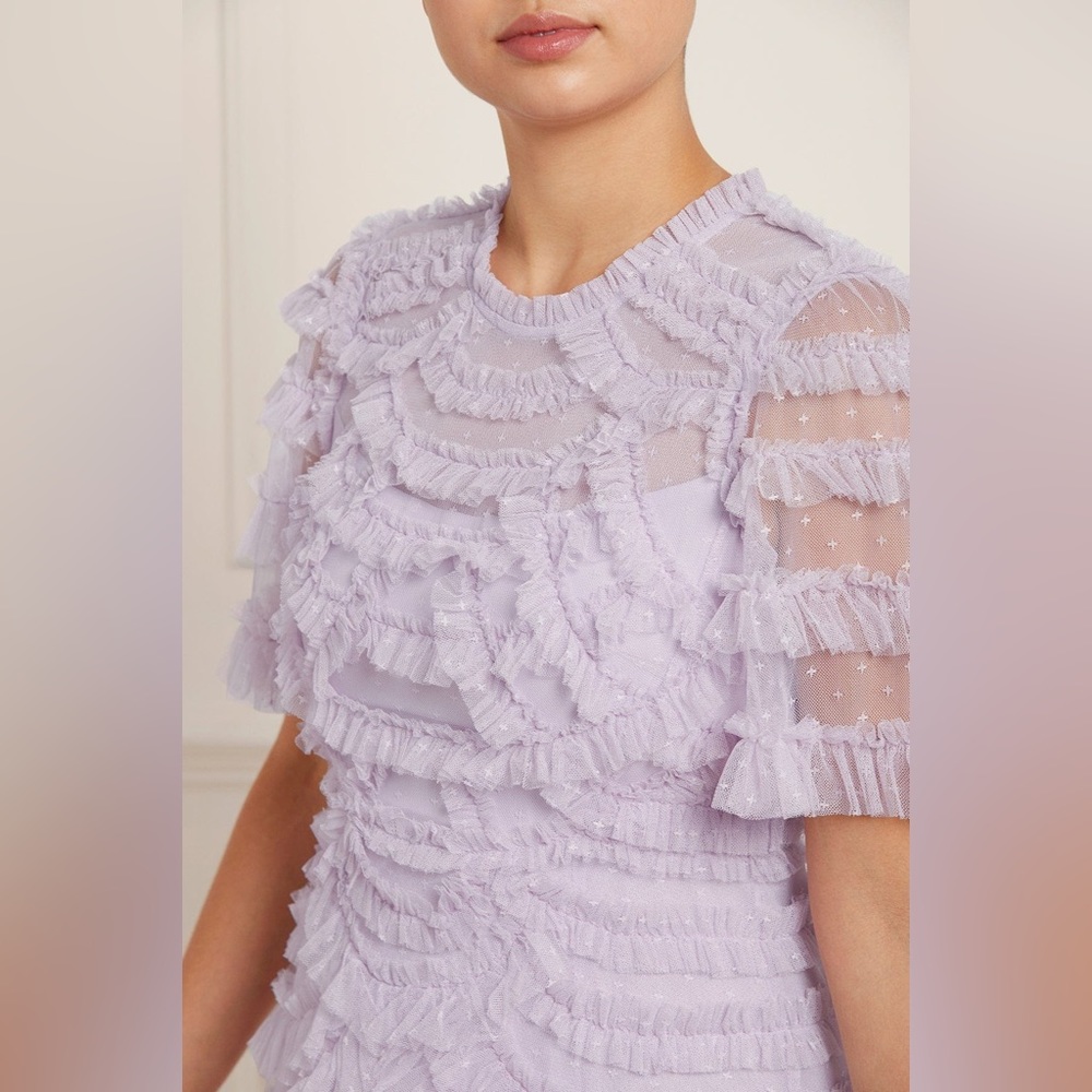 Needle & Thread Marilla Ruffle Gown in Lilac - Picture 3 of 5
